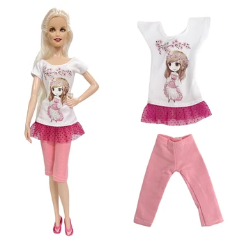 NK 1 шт. одежда Модная рубашка Розовые брюки праздничный наряд для кукол 1/6 BJD FR Игрушки для кукол Повседневная одежда для аксессуаров для кукол Барби