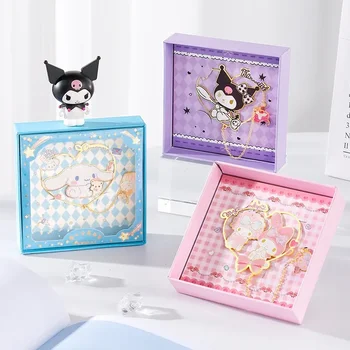 Sanrio Melody Kuromi Hello Kitty Cinnamoroll Pochacco Ажурная Мультяшная Металлическая Закладка Подарочная Коробка Изысканный Рождественский Подарок
